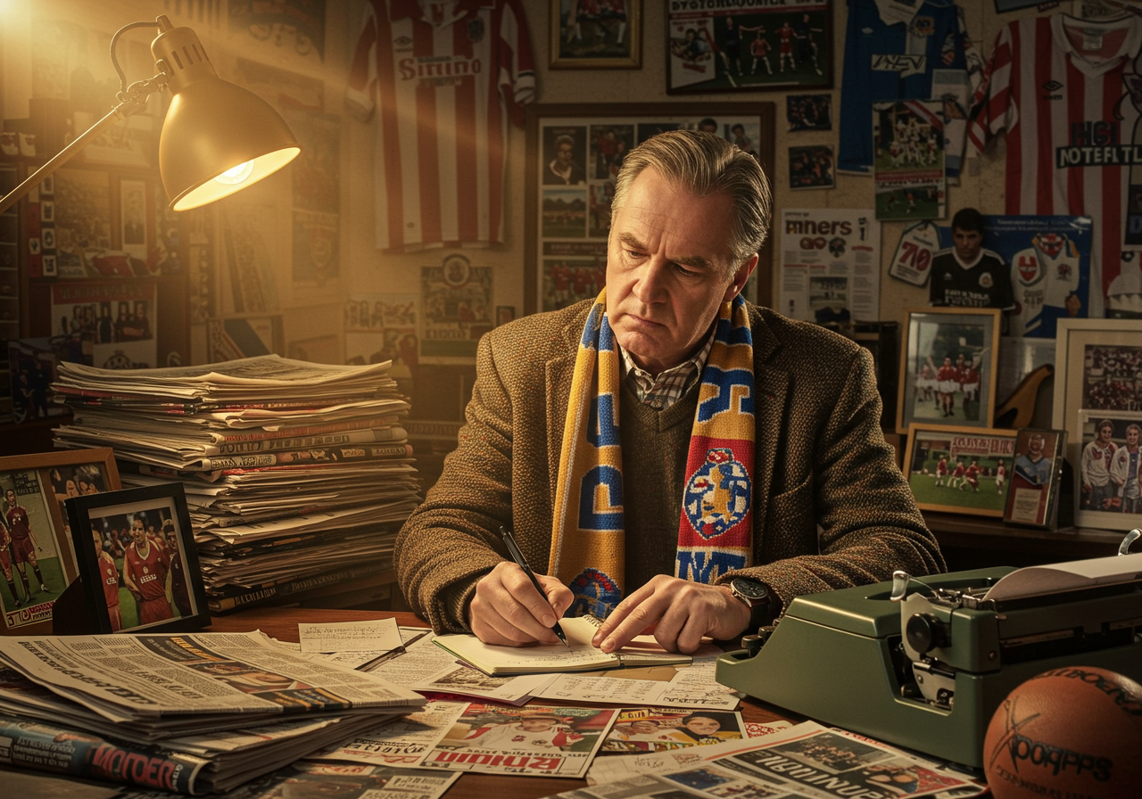 Portrait d'un journaliste de football passionné